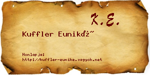Kuffler Euniké névjegykártya